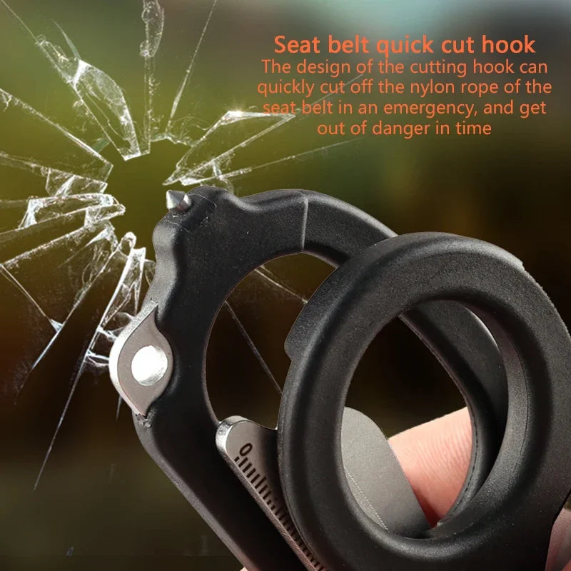 6-in-1 Foldable Emergency Rescue Scissors with Safety Hammer