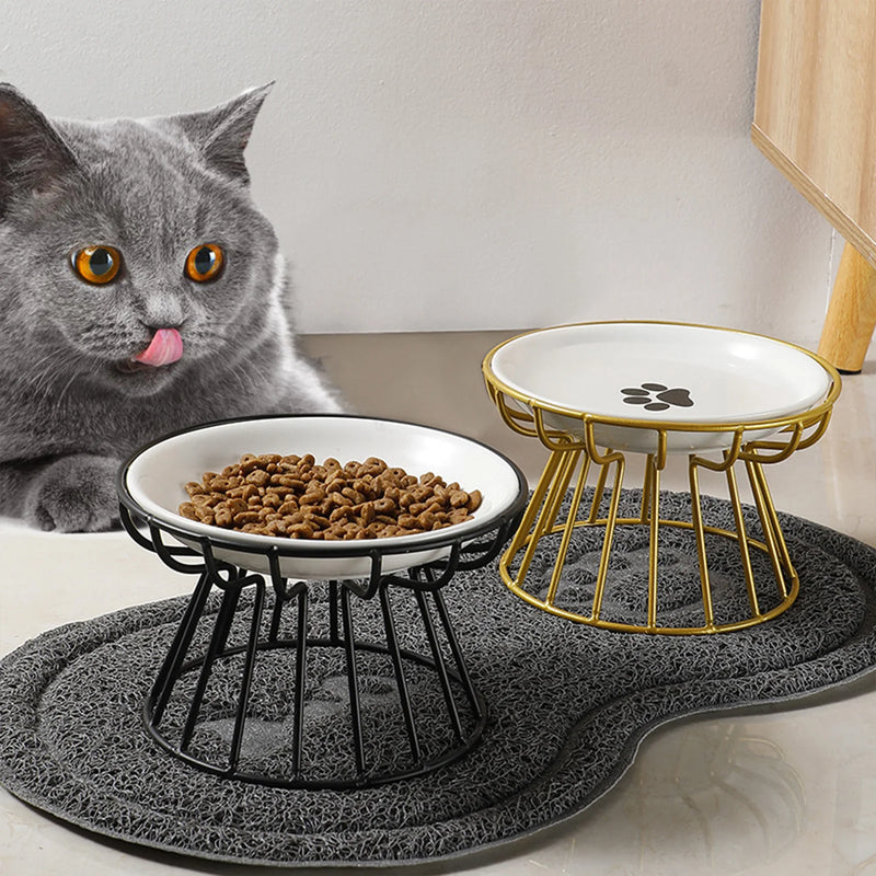 Elevated Ceramic Pet Bowl with Non-Slip Stand