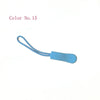 A single light blue plastic zipper pull with a thin cord attached, labeled Color No. 15.
