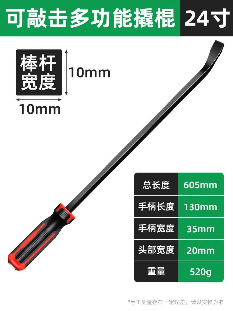 Heavy-Duty Pry Bar with Strike Cap and Nail Puller