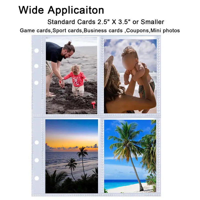 A5 PU Leather Photo & Card Organizer Binder with 4-Pocket Sleeves