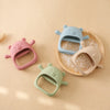 Baby Teething Gloves with Cartoon Bear Design