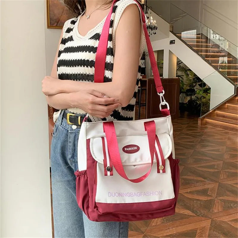 Everyday Nylon Tote Bag with Crossbody Strap