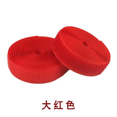 Red sew-on hook and loop tape 20mm nylon fastener strip roll