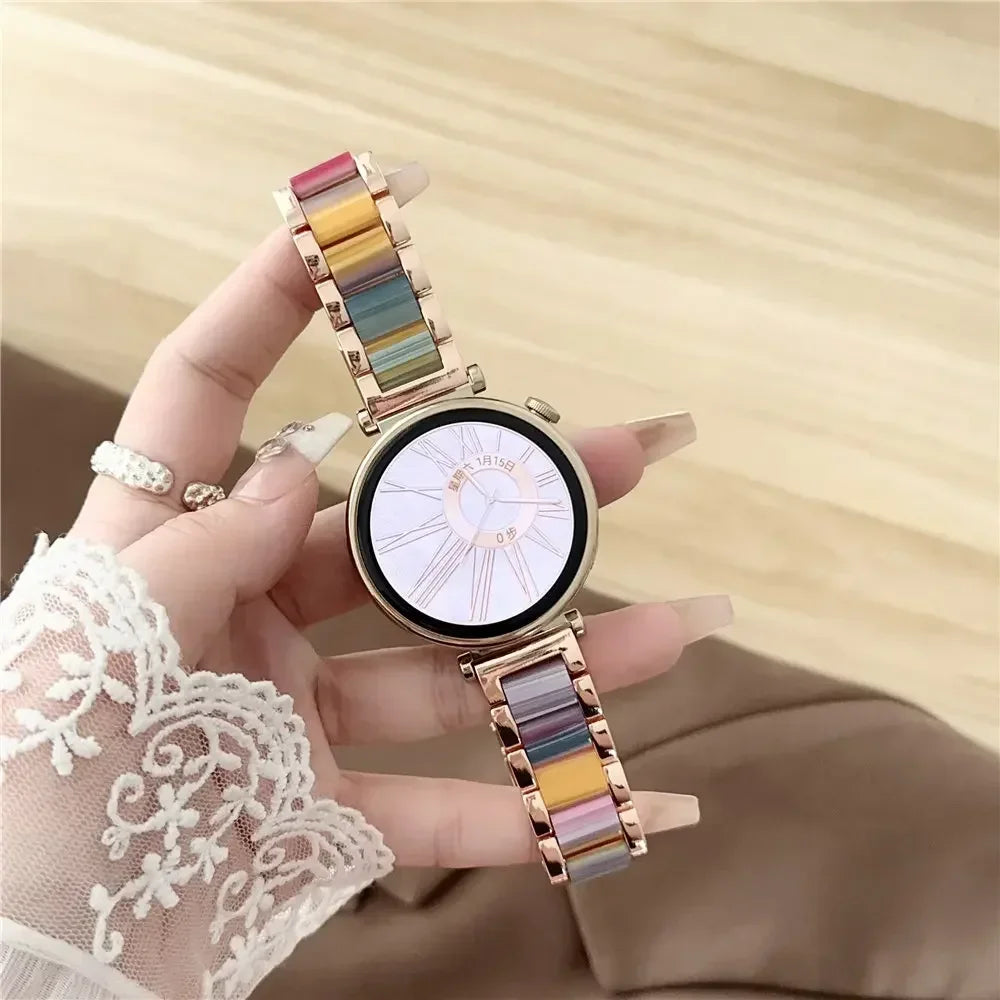 Colorful Resin & Metal Watch Band Strap