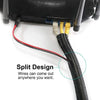 Expandable braided cable sleeve with split design showing wires coming out anywhere you want