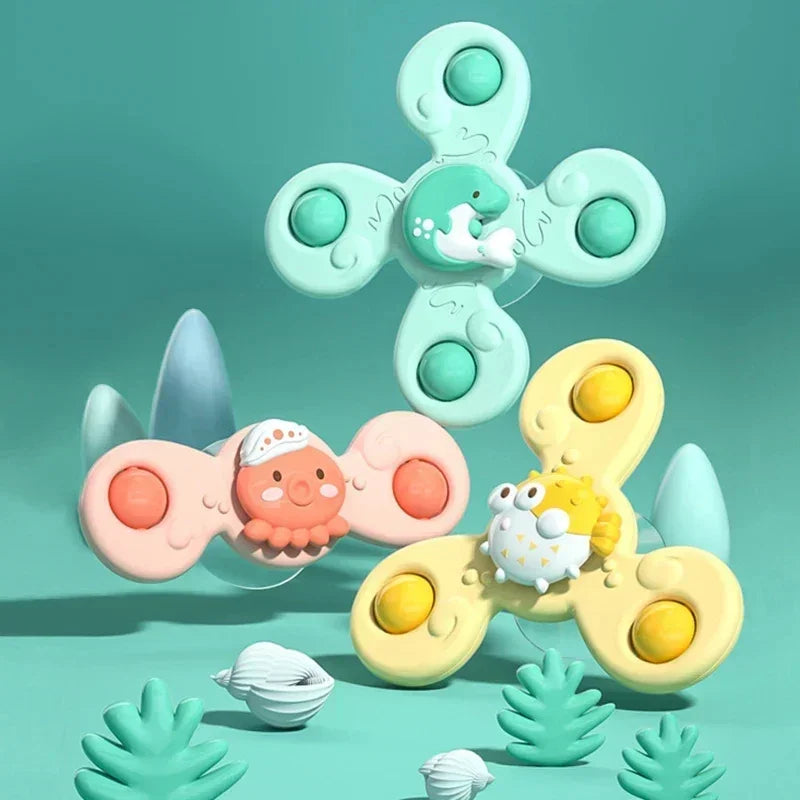 Suction Cup Spinning Bath Toys for Babies (Set of 3)