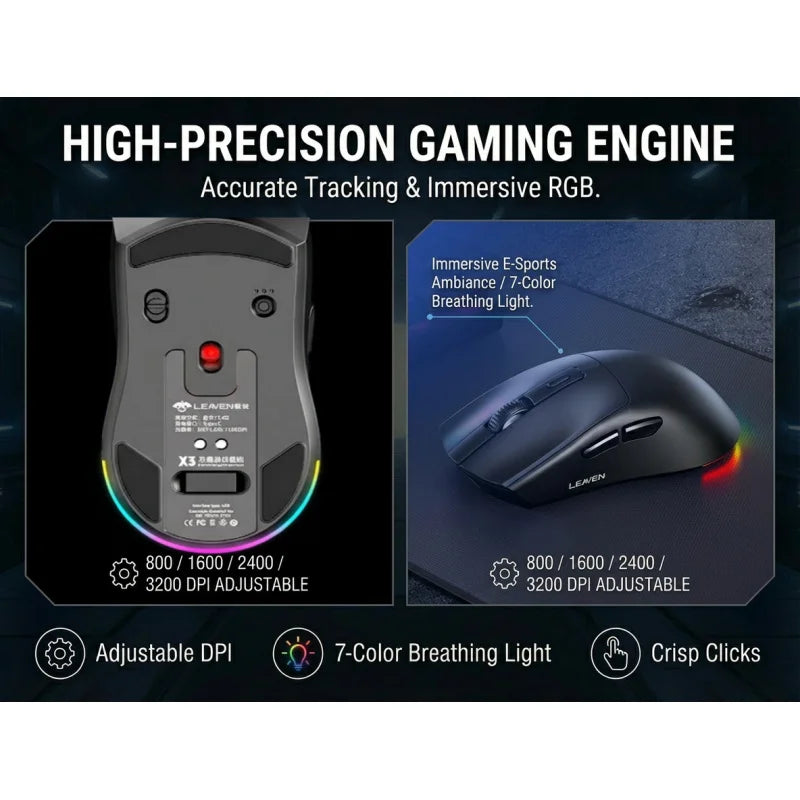 Wireless Gaming Mouse with Charging Dock