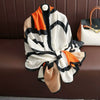 Large Color-Block Cotton-Linen Feel Scarf & Shawl