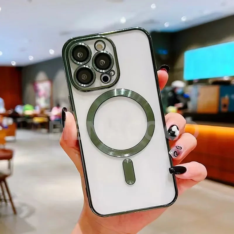 Clear Magnetic iPhone Case with Camera Lens Protector
