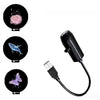 LED USB projector light featuring adjustable patterns of a whale, butterfly, and stars.