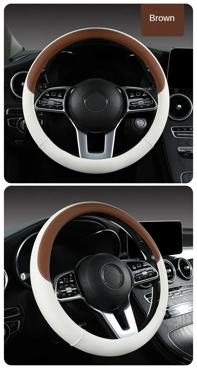 Perforated Nappa Leather Steering Wheel Cover