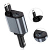Cargador de coche retráctil de 66W con cables integrados