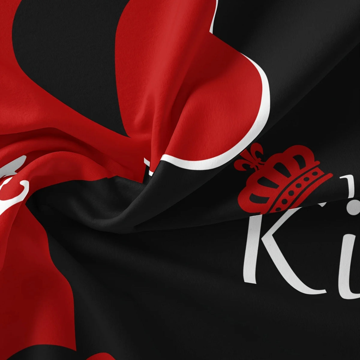 Dark Red Three-Piece Duvet Cover Set with Letter Print