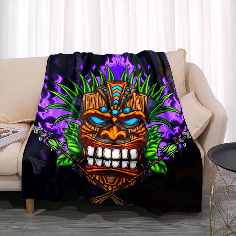 Manta de Lana Fleece con Estampado Tiki Bar Aloha