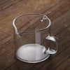 Vasitos de cristal transparente para espresso con asas de madera