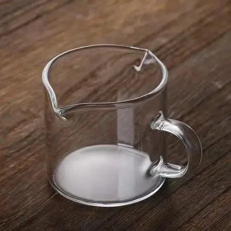 Vasitos de cristal transparente para espresso con asas de madera