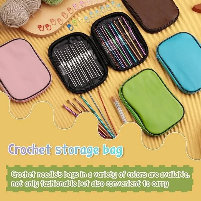 Complete Crochet Needle and Stitch Marker Kit with Storage Case