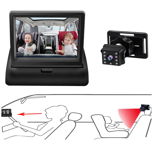 4.3" HD Baby Car Seat Monitor with Night Vision