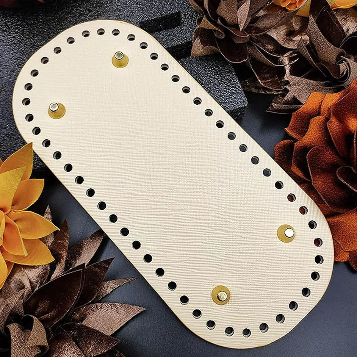 PU Leather Crochet Bag Base with Metal Feet