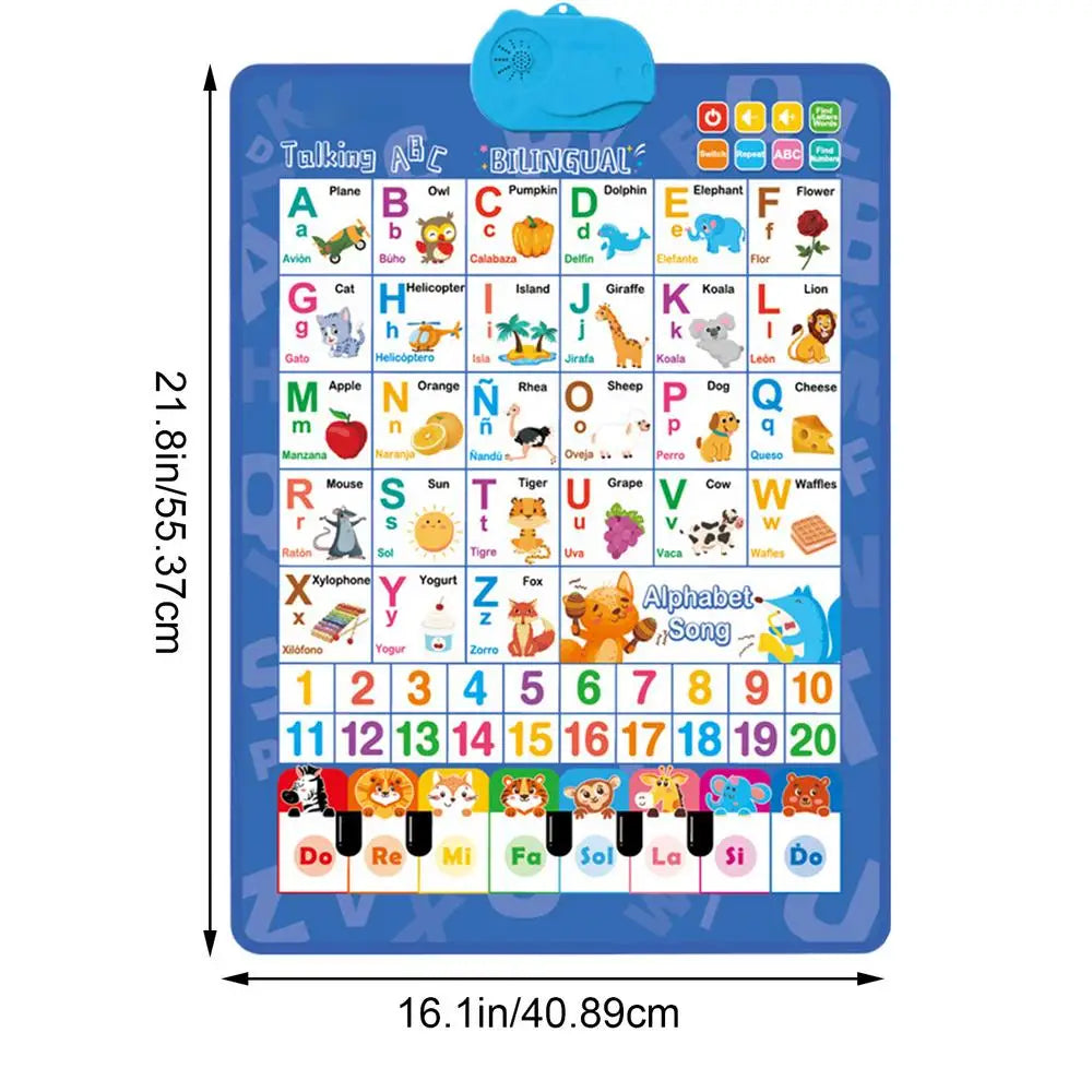Bilingual Alphabet & Number Learning Wall Chart