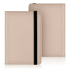 A light beige universal e-reader case with a black strap shown in a vertical view.