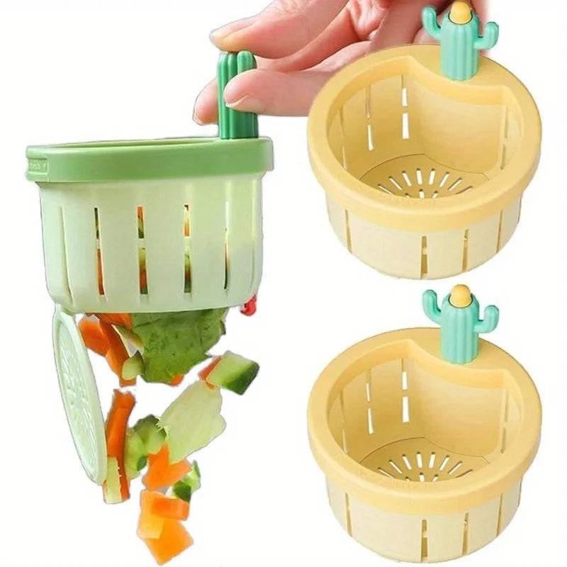 Cactus-Design Kitchen Sink Strainer with Press-to-Empty Basket