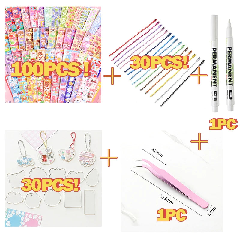 Kawaii Laser Sticker Pack for Scrapbooking and DIY Crafts