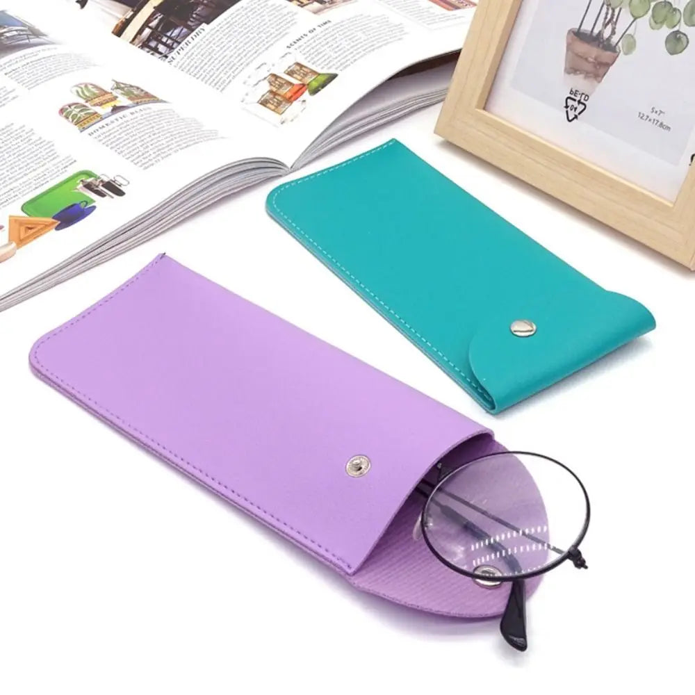 PU Leather Glasses Case with Magnetic Snap Closure