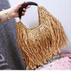 Bohemian Fringe Straw Tote Bag