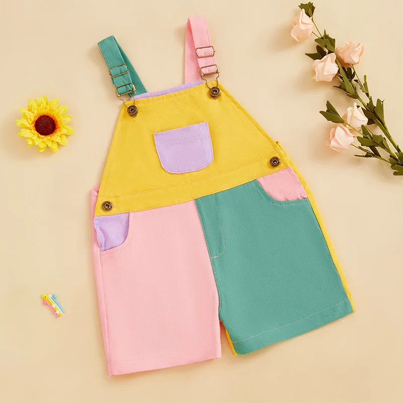 Baby Summer Sleeveless Overall Romper with Pockets