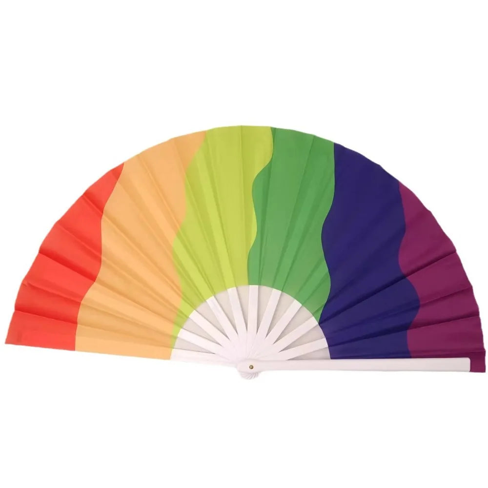 Foldable Rainbow Hand Fan with Gradient Design