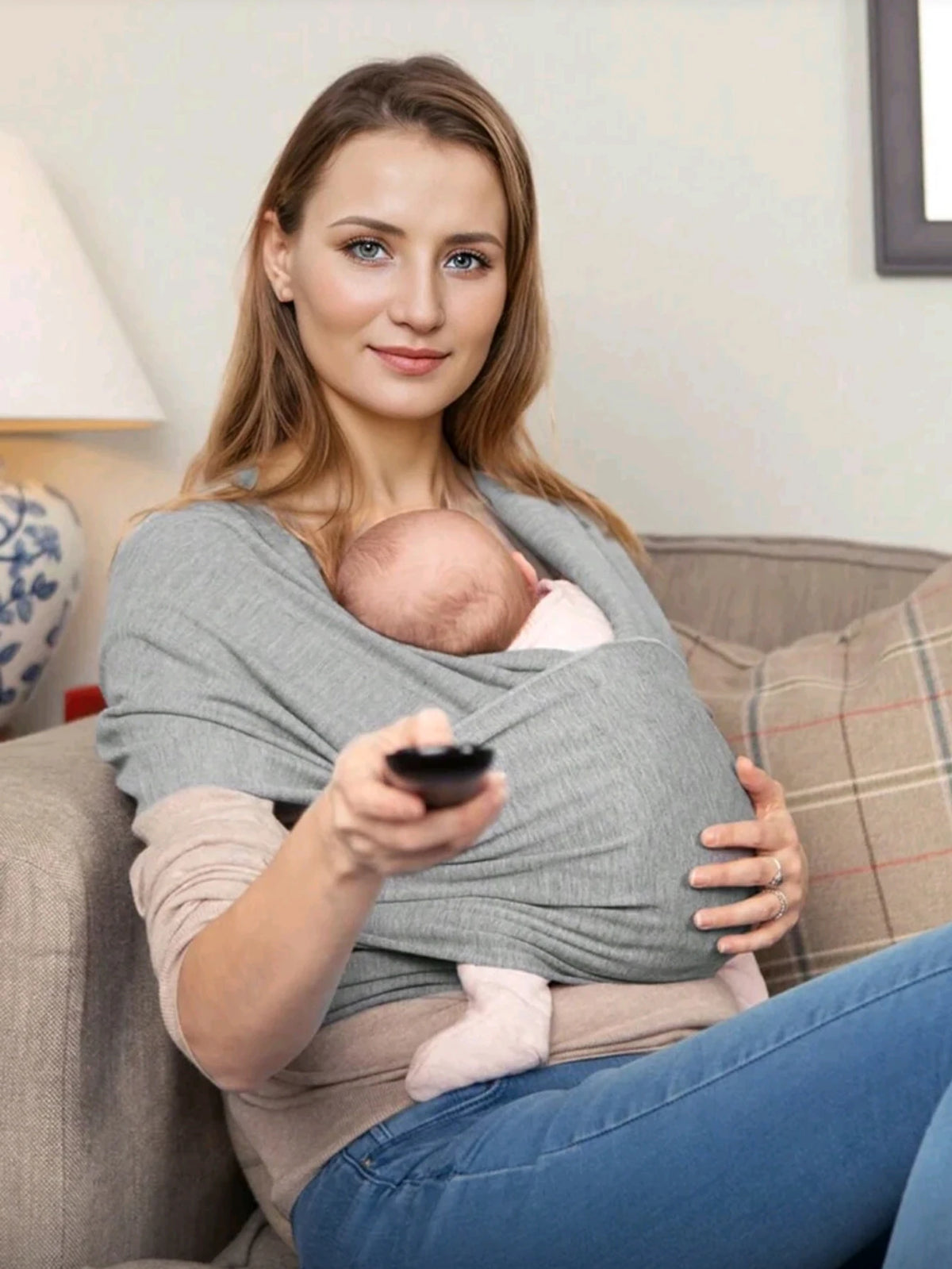 Knitted Fabric Baby Carrier for Front Carrying, Sleeping & On-the-Go Comfort