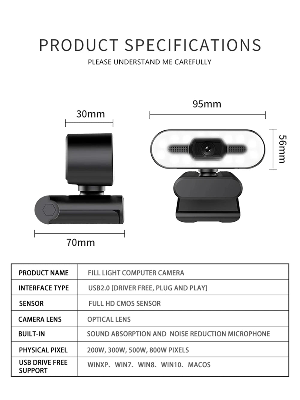 4K Auto-Focus Webcam with Built-in Microphone
