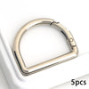 Stainless Steel D-Ring Clips with Snap Hooks for Bags and Keychains (Set of 5)