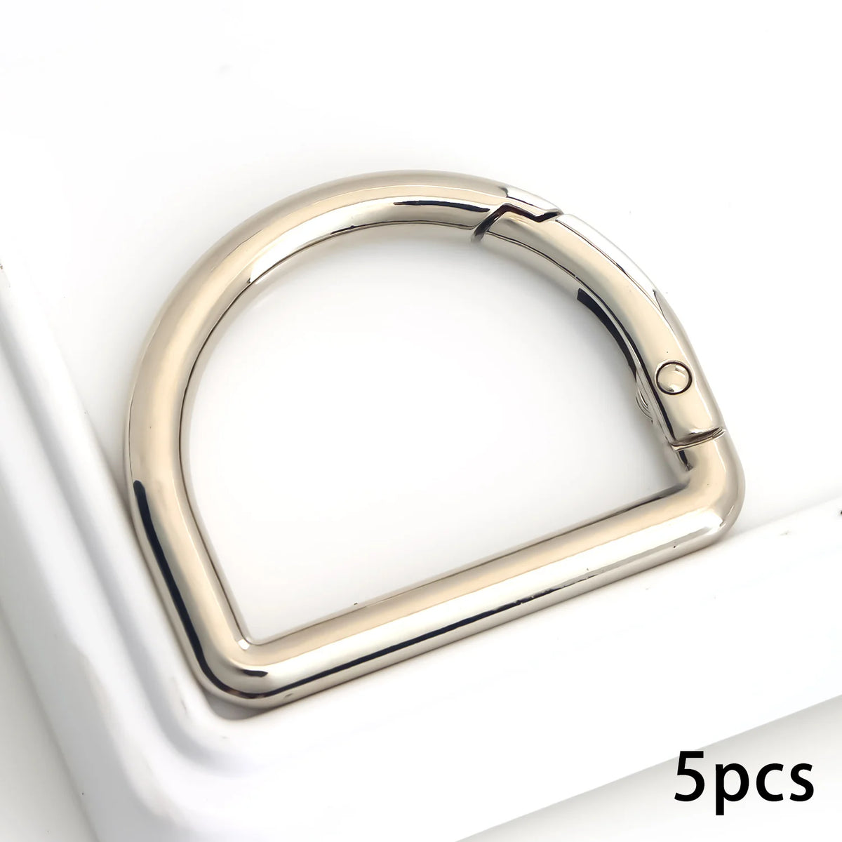 Stainless Steel D-Ring Clips with Snap Hooks for Bags and Keychains (Set of 5)