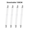Set of four stretchable clear plastic corner straps for bed sheets