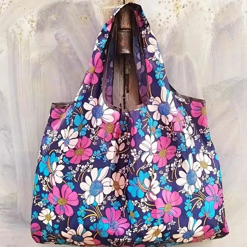 Folding Shopping Bag with Large Capacity and Waterproof Design
