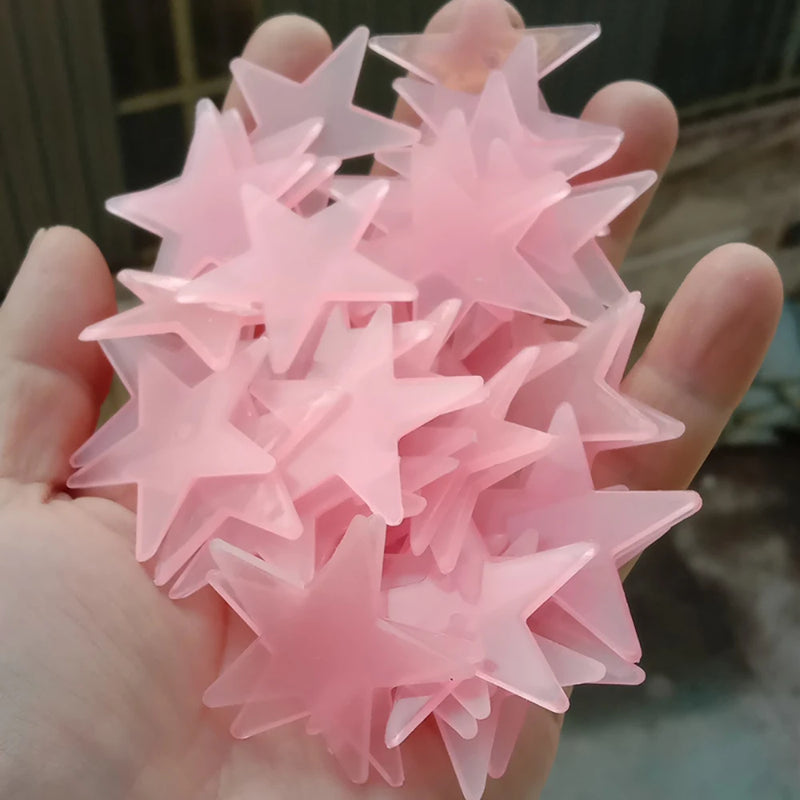 Leuchtende 3D-Sterne & Mond-Wandaufkleber