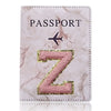 Embroidered Letter Passport Holder with Card Pocket