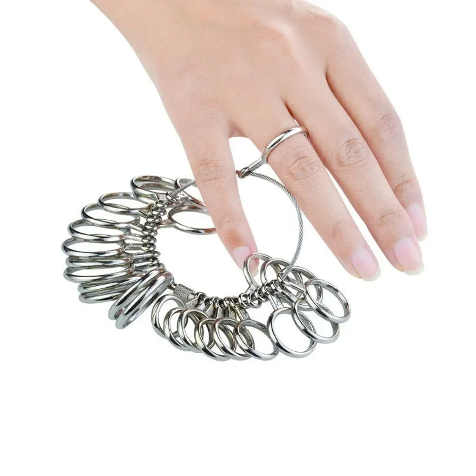 Stainless Steel Ring Sizer Gauge for Accurate Finger Measurement