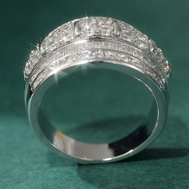 Elegant Women's Eternal Ring with Sparkling Cubic Zirconia