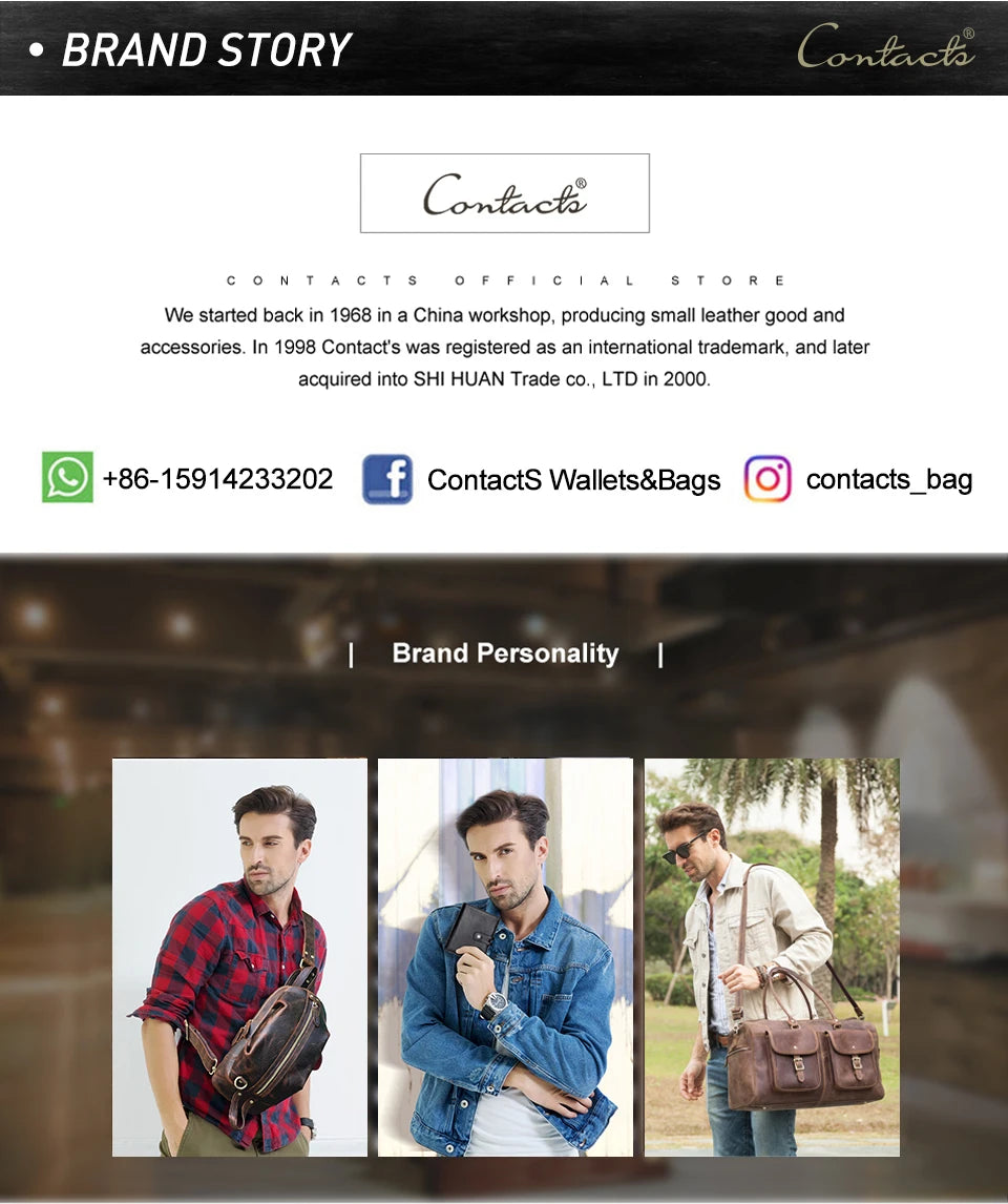 Men's Full-Grain Leather Clutch with Password Lock