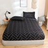 Non-Slip Fitted Sheet with Elastic Edges – Geometric Print, Soft Cotton Feel