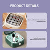 A compact magnetic sewing kit with a white case showing various needles and thread colors inside.