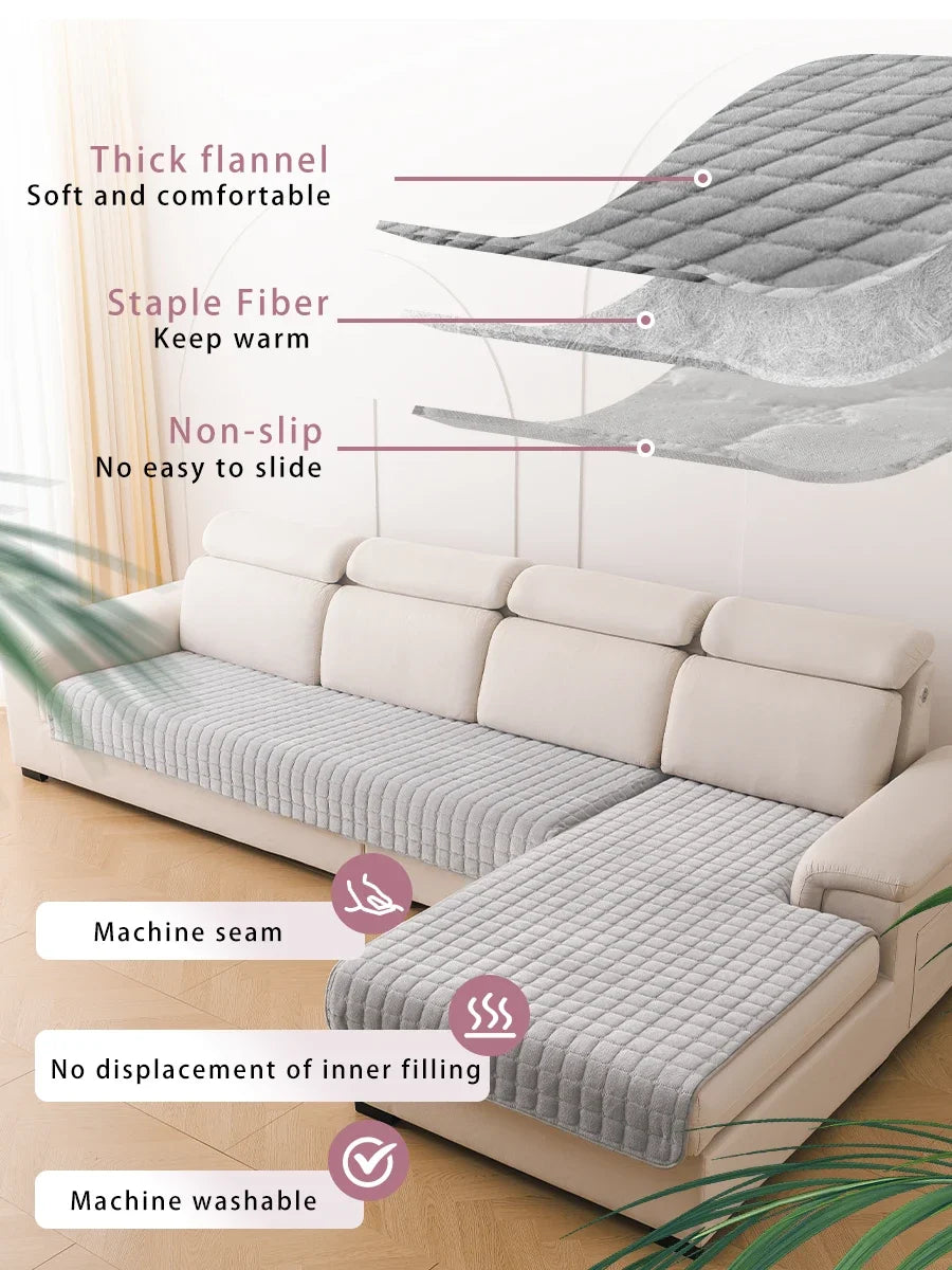 L-Shaped Corner Sofa Cover with Anti-Slip Backing