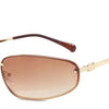 Oval Frameless Sunglasses with Gradient Lenses