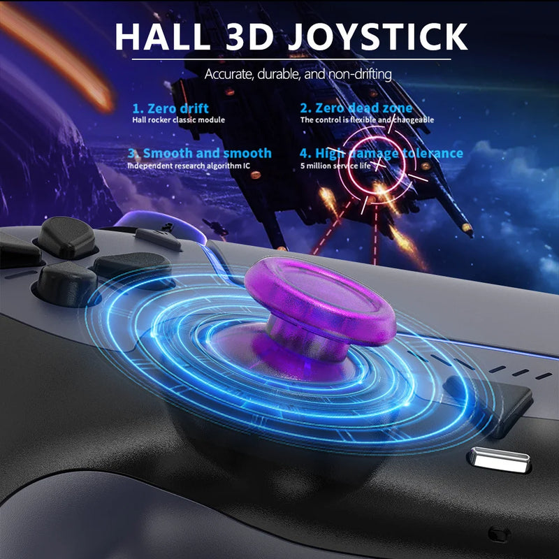 Wireless Gaming Controller with Hall Effect Joysticks
