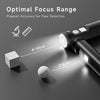 Industrial endoscope probe focusing light illuminating a small white cube and sphere for flaw detection