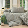 Green Plaid 3-Piece Duvet Cover Set